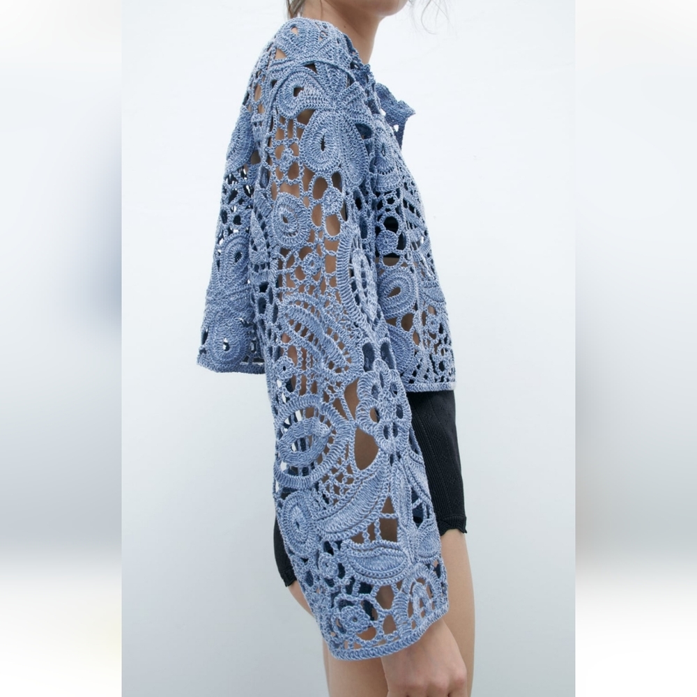 BNWT!Limited edition Zara Open Macrame knit cardigan, size (M-L) - Picture 3 of 7